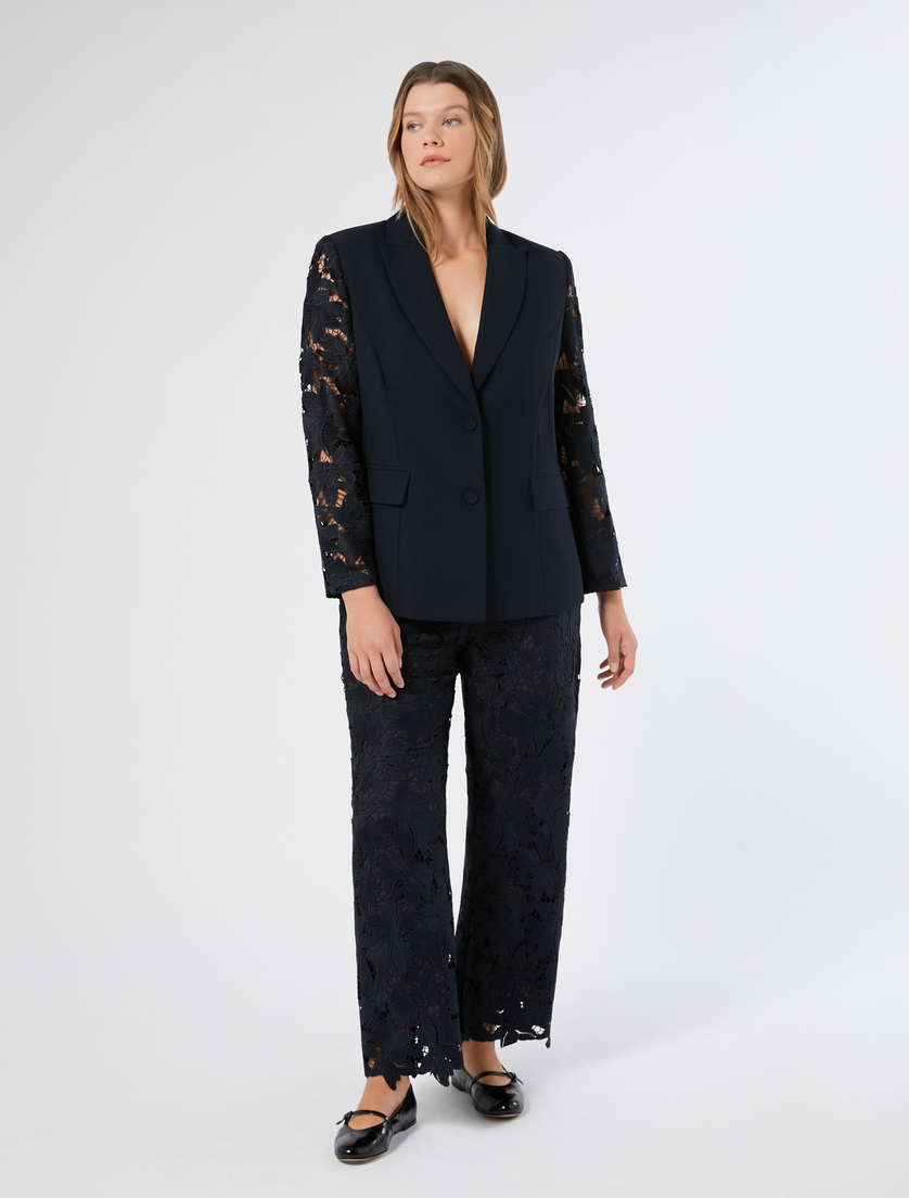 Macramé lace trousers - NAVY - Marina Rinaldi - 2 Macramé lace trousers - NAVY - Marina Rinaldi - 2