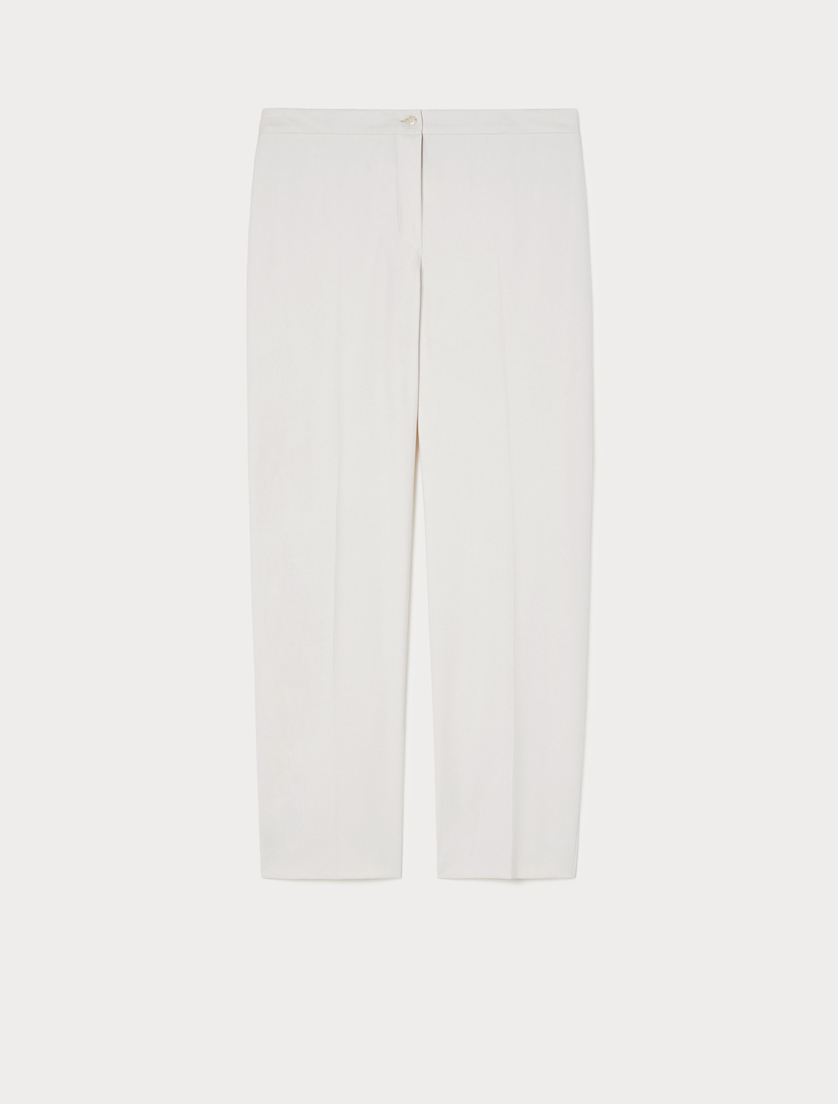 Slim-fit flannel trousers - IVORY - Marina Rinaldi Slim-fit flannel trousers - IVORY - Marina Rinaldi