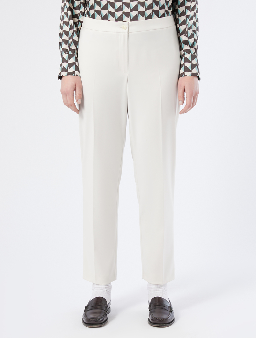 Slim-fit flannel trousers - IVORY - Marina Rinaldi - 3 Slim-fit flannel trousers - IVORY - Marina Rinaldi - 3
