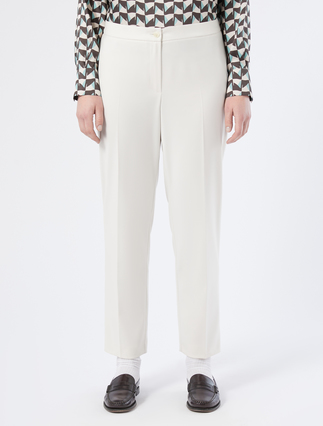 Slim-fit flannel trousers - IVORY