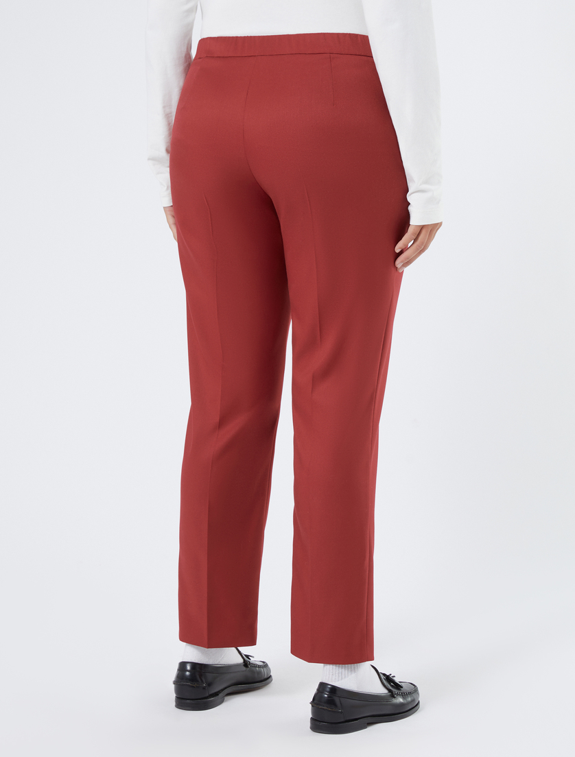 Slim-fit flannel trousers - BORDEAUX - Marina Rinaldi - 4 Slim-fit flannel trousers - BORDEAUX - Marina Rinaldi - 4