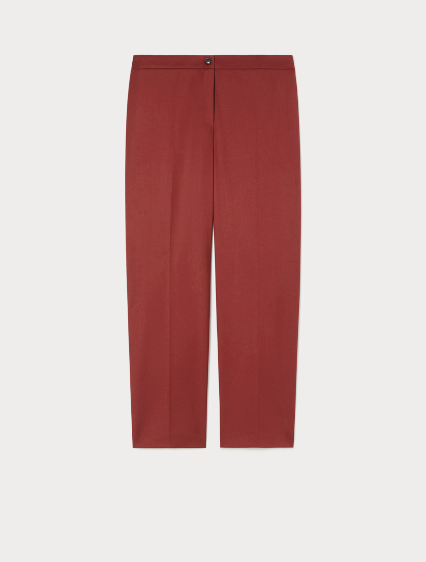 Slim-fit flannel trousers - BORDEAUX - Marina Rinaldi Slim-fit flannel trousers - BORDEAUX - Marina Rinaldi
