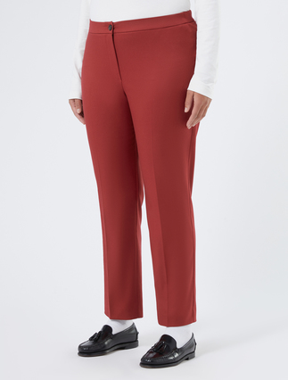 Slim-fit flannel trousers - BORDEAUX