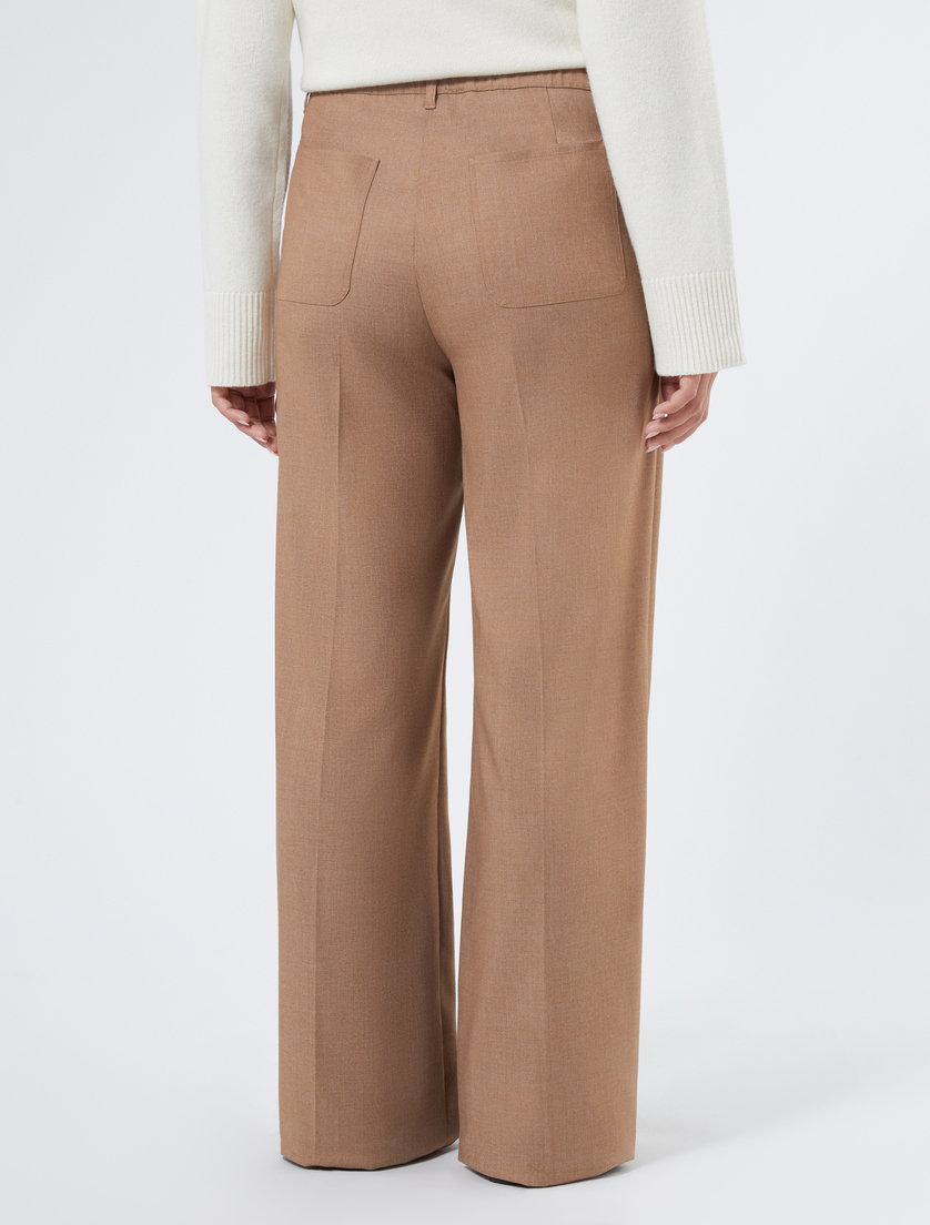 Flannel wide-leg trousers - BROWN BRONZE - Marina Rinaldi - 4 Flannel wide-leg trousers - BROWN BRONZE - Marina Rinaldi - 4