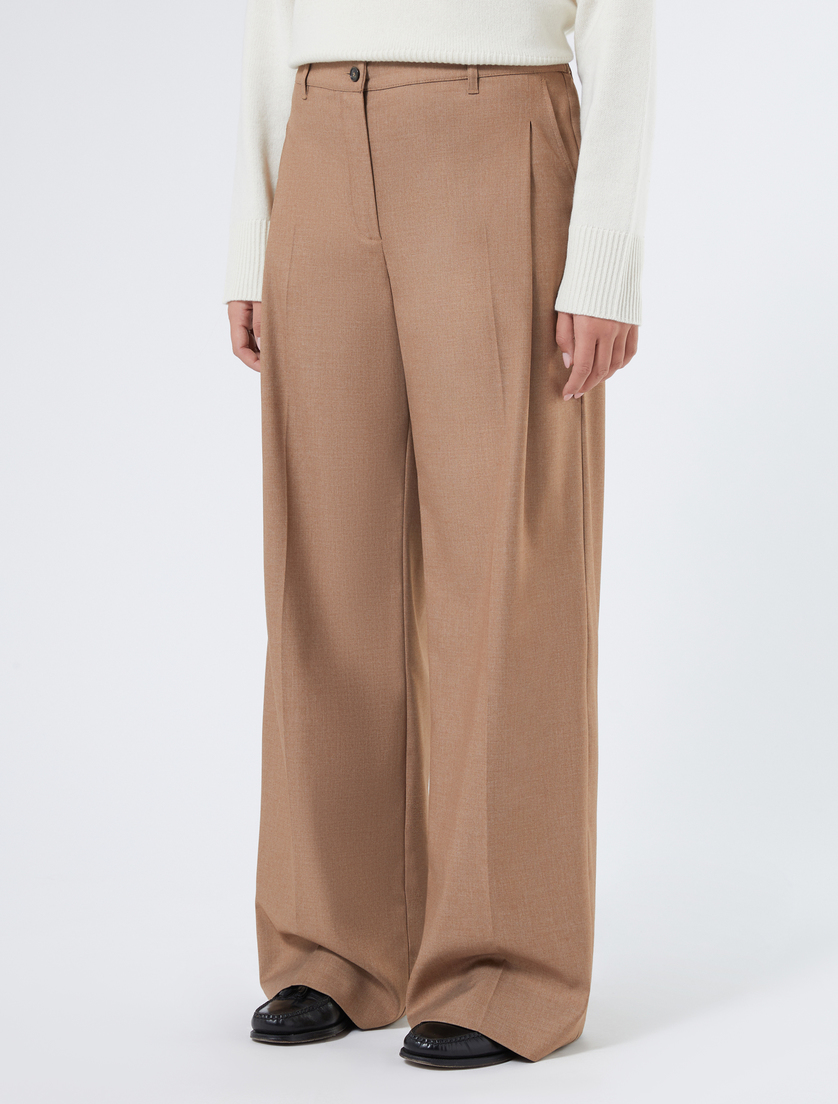 Flannel wide-leg trousers - BROWN BRONZE - Marina Rinaldi - 3 Flannel wide-leg trousers - BROWN BRONZE - Marina Rinaldi - 3