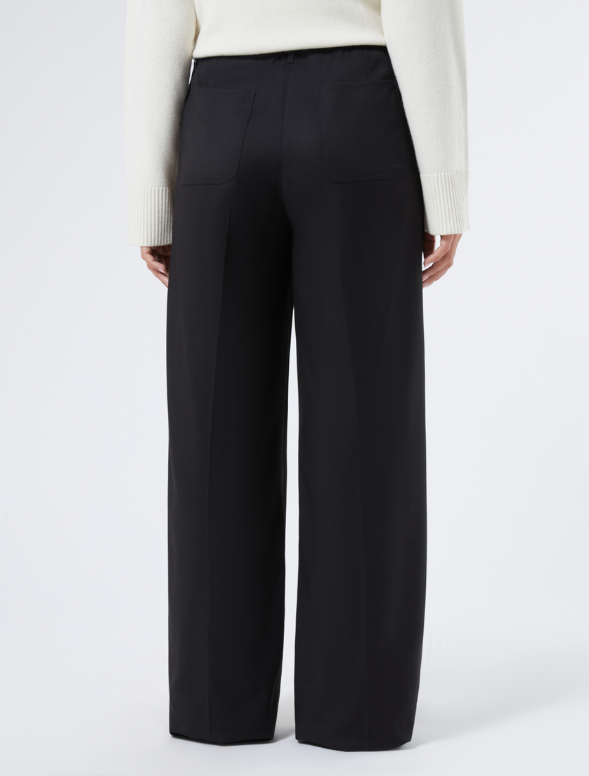 Flannel wide-leg trousers - BLACK - Marina Rinaldi - 4 Flannel wide-leg trousers - BLACK - Marina Rinaldi - 4