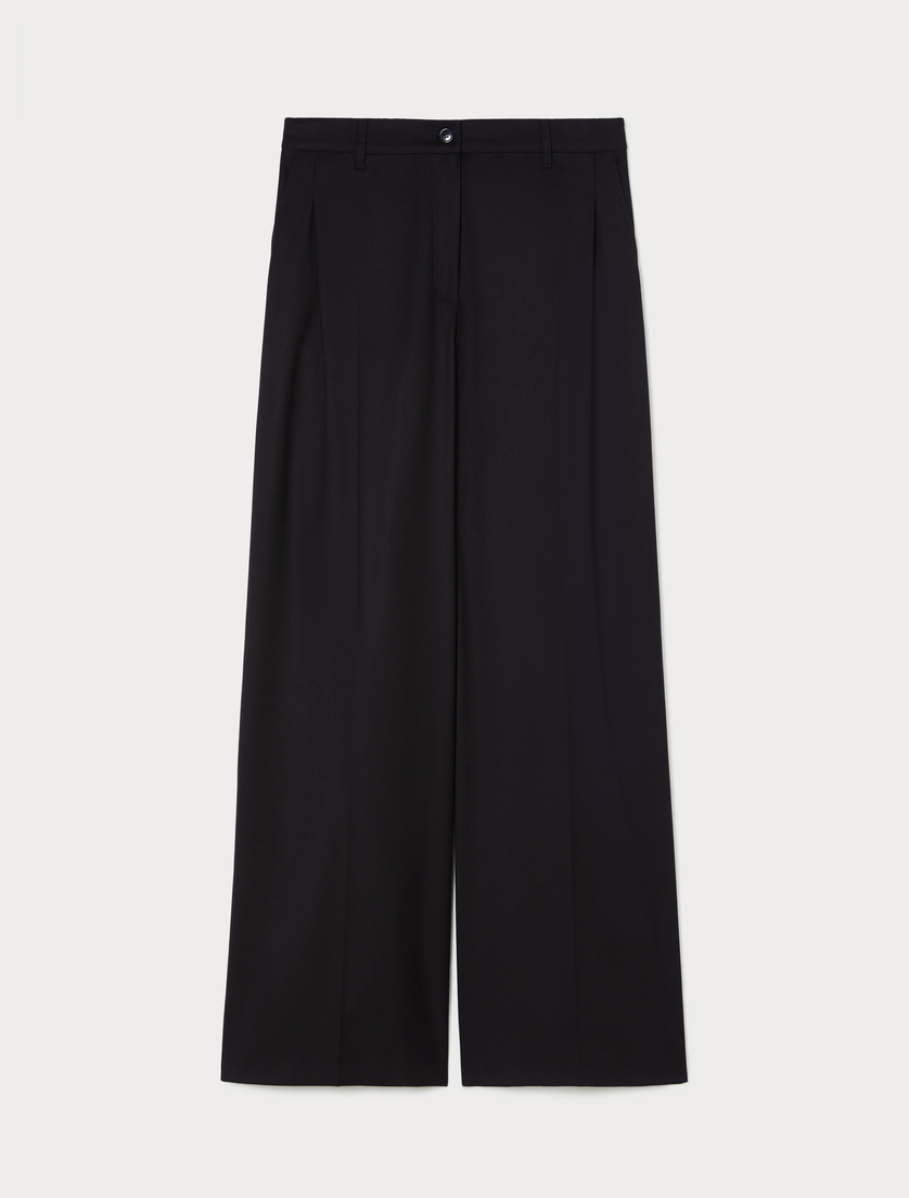 Flannel wide-leg trousers - BLACK - Marina Rinaldi Flannel wide-leg trousers - BLACK - Marina Rinaldi