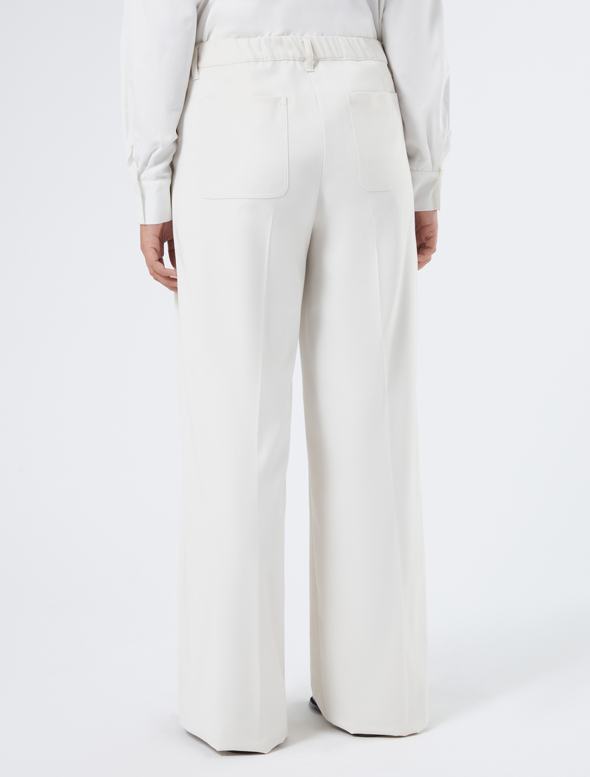 Flannel wide-leg trousers - IVORY - Marina Rinaldi - 4 Flannel wide-leg trousers - IVORY - Marina Rinaldi - 4