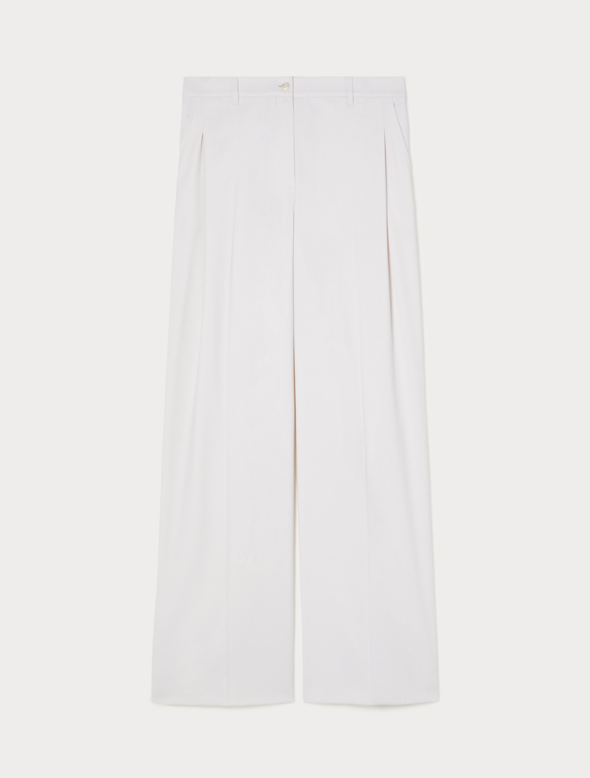 Flannel wide-leg trousers - IVORY - Marina Rinaldi Flannel wide-leg trousers - IVORY - Marina Rinaldi
