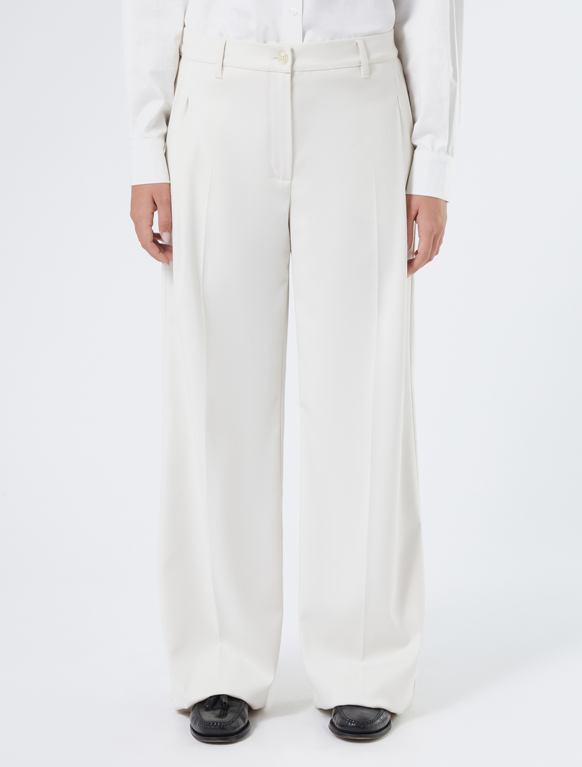 Flannel wide-leg trousers - IVORY - Marina Rinaldi - 3 Flannel wide-leg trousers - IVORY - Marina Rinaldi - 3