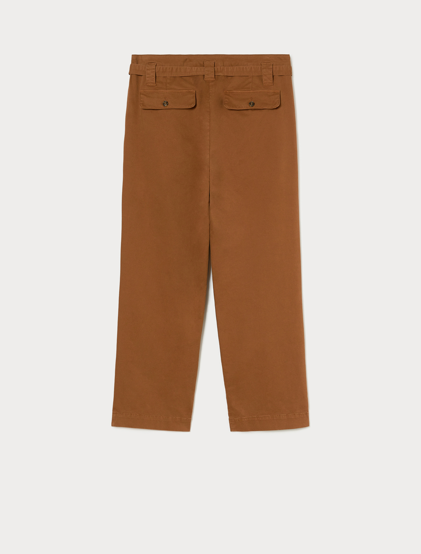 Cotton satin trousers - EARTH - Marina Rinaldi - 4 Cotton satin trousers - EARTH - Marina Rinaldi - 4