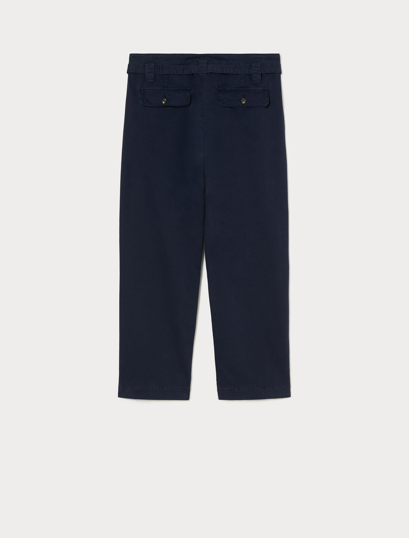 Cotton satin trousers - ULTRAMARINE - Marina Rinaldi - 4 Cotton satin trousers - ULTRAMARINE - Marina Rinaldi - 4