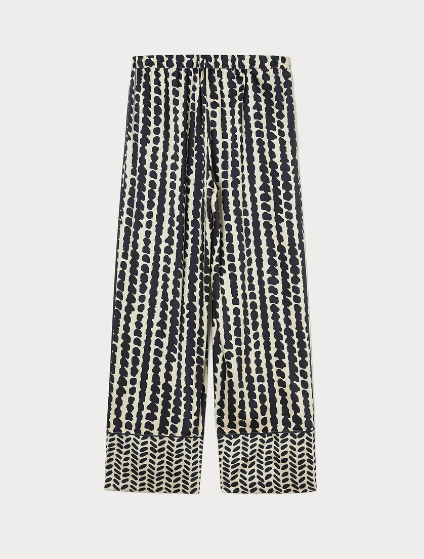Printed satin trousers - IVORY - Marina Rinaldi - 4 Printed satin trousers - IVORY - Marina Rinaldi - 4