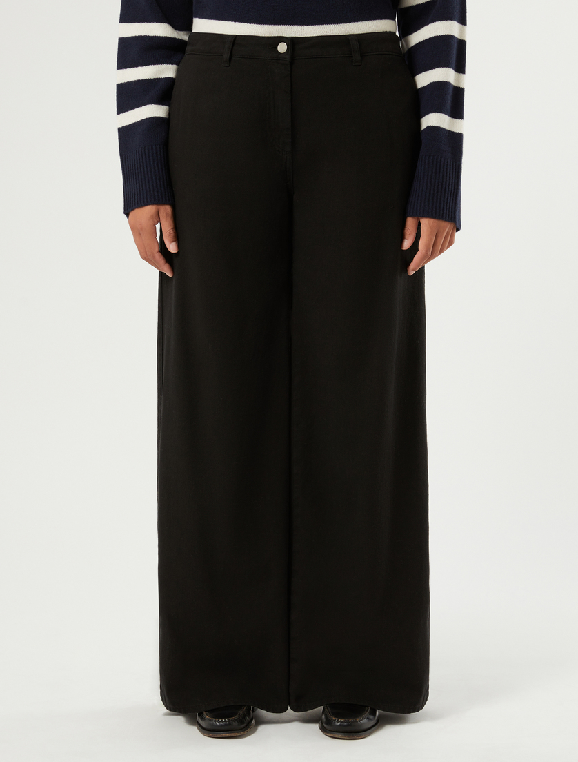 Cotton bull trousers - BLACK - Marina Rinaldi - 3 Cotton bull trousers - BLACK - Marina Rinaldi - 3