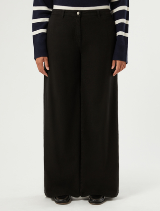 Cotton bull trousers - BLACK