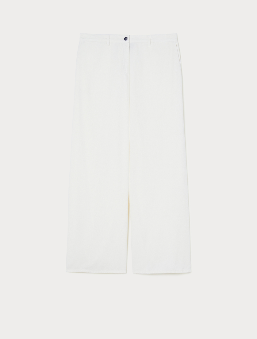 Cotton bull trousers - IVORY - Marina Rinaldi Cotton bull trousers - IVORY - Marina Rinaldi