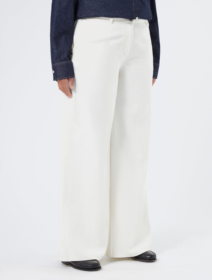 Cotton bull trousers - IVORY - Marina Rinaldi - 3 Cotton bull trousers - IVORY - Marina Rinaldi - 3