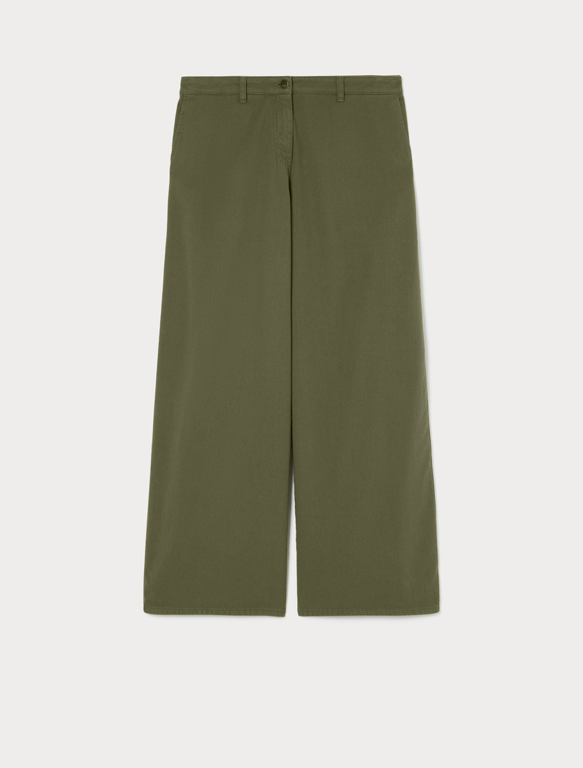 Cotton bull trousers - GREEN - Marina Rinaldi Cotton bull trousers - GREEN - Marina Rinaldi