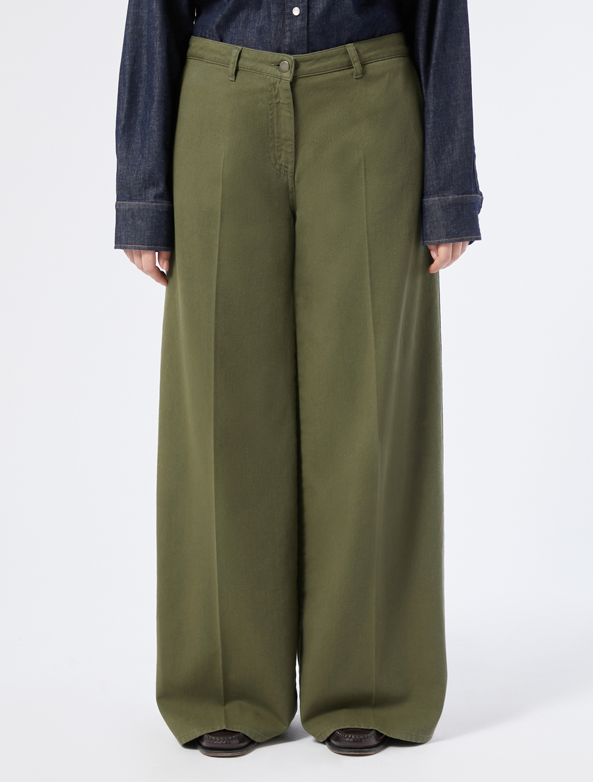 Cotton bull trousers - GREEN - Marina Rinaldi - 3 Cotton bull trousers - GREEN - Marina Rinaldi - 3