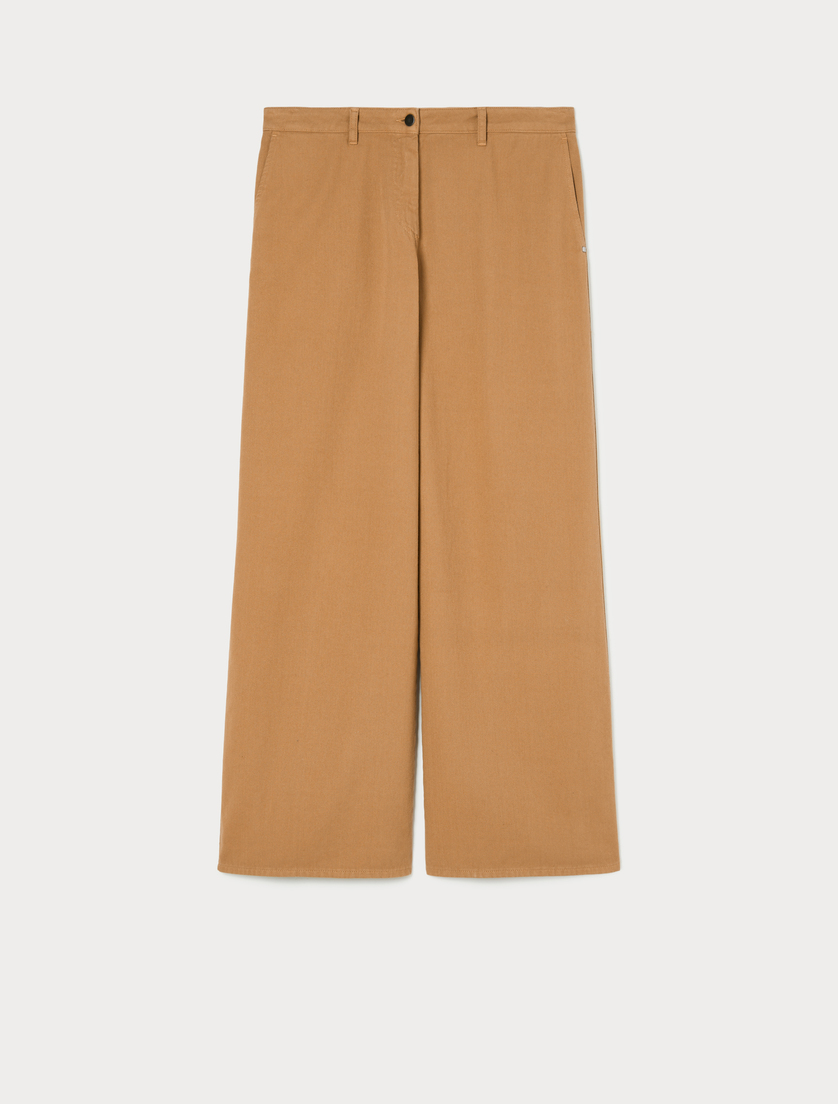 Cotton bull trousers - BEIGE - Marina Rinaldi Cotton bull trousers - BEIGE - Marina Rinaldi