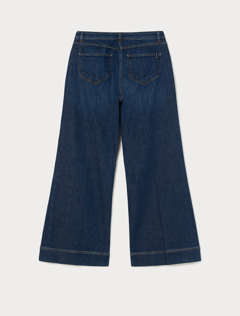 Flared cotton denim jeans - MIDNIGHTBLUE - Marina Rinaldi - 4 Flared cotton denim jeans - MIDNIGHTBLUE - Marina Rinaldi - 4