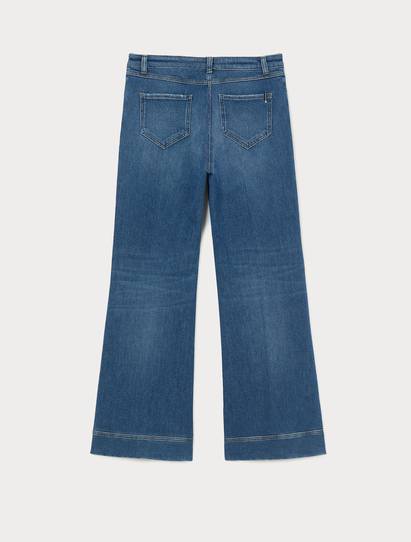 Flared cotton denim jeans - NAVY - Marina Rinaldi - 4