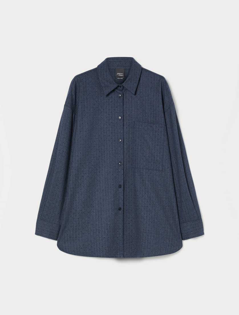 Flannel tunic with appliques - MIDNIGHTBLUE - Marina Rinaldi Flannel tunic with appliques - MIDNIGHTBLUE - Marina Rinaldi