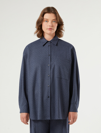 Flannel tunic with appliques - MIDNIGHTBLUE