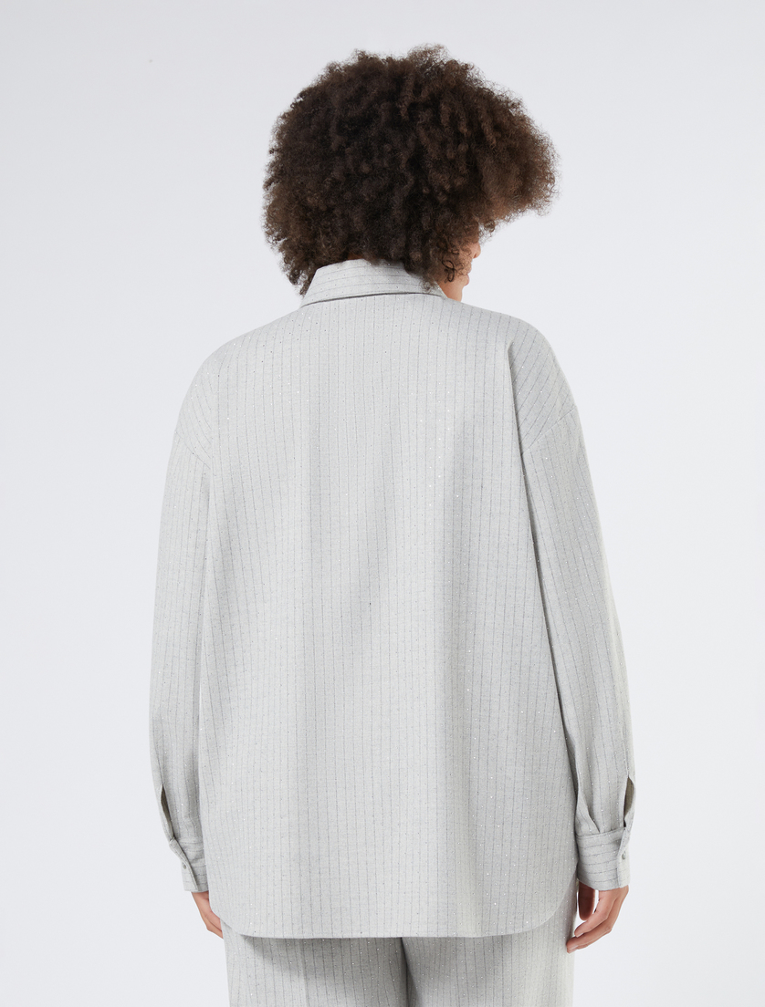 Flannel tunic with appliques - PEARL GREY - Marina Rinaldi - 4 Flannel tunic with appliques - PEARL GREY - Marina Rinaldi - 4