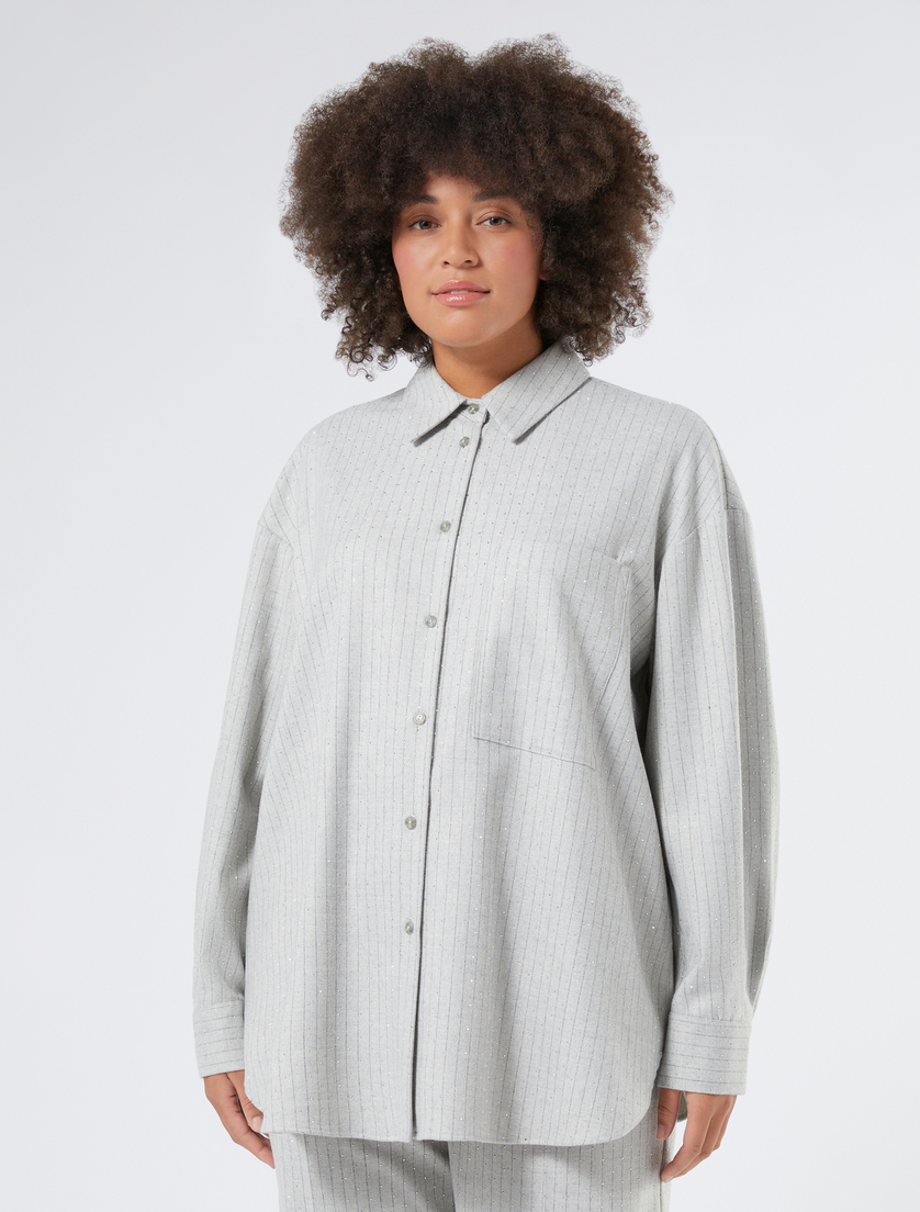 Flannel tunic with appliques - Marina Rinaldi