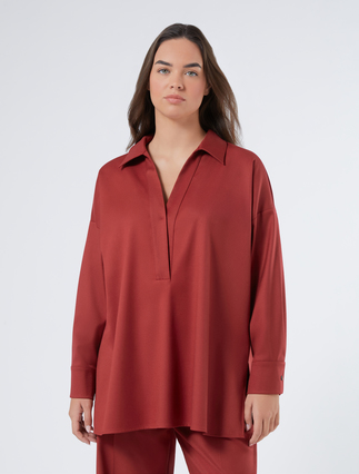 Flannel tunic - BORDEAUX