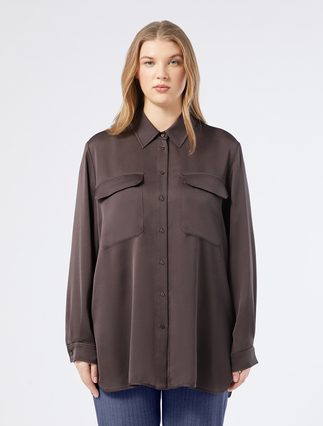 Satin tunic - COFFEE