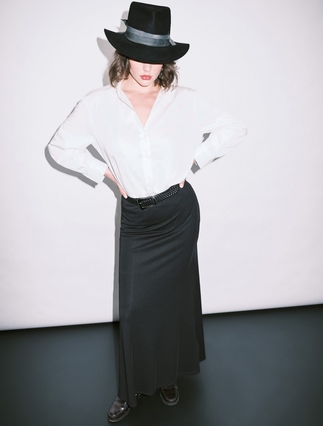 Lightweight satin shirt - WHITE