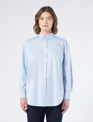 Lightweight satin shirt - SKY BLUE