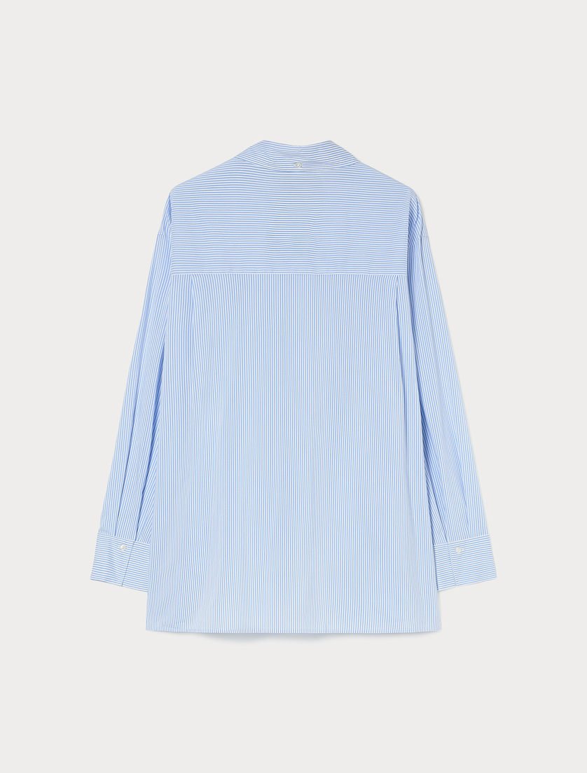 Yarn-dyed cotton-blend tunic - LIGHT BLUE - Marina Rinaldi - 4 Yarn-dyed cotton-blend tunic - LIGHT BLUE - Marina Rinaldi - 4