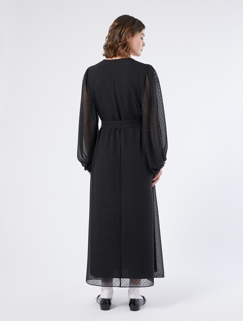 Lamé crepon dress - BLACK - Marina Rinaldi - 4 Lamé crepon dress - BLACK - Marina Rinaldi - 4
