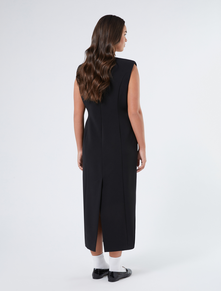 Embroidered cady dress - BLACK - Marina Rinaldi - 4 Embroidered cady dress - BLACK - Marina Rinaldi - 4