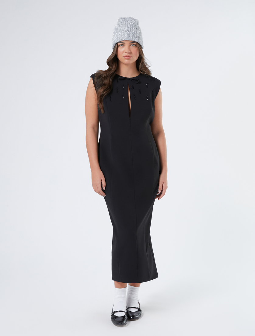 Embroidered cady dress - BLACK - Marina Rinaldi - 2 Embroidered cady dress - BLACK - Marina Rinaldi - 2