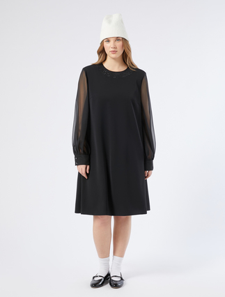 Stretch cady and chiffon dress - Marina Rinaldi