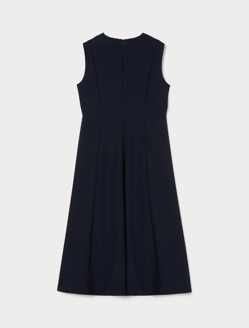 Long crepe de chine dress - NAVY - Marina Rinaldi - 4