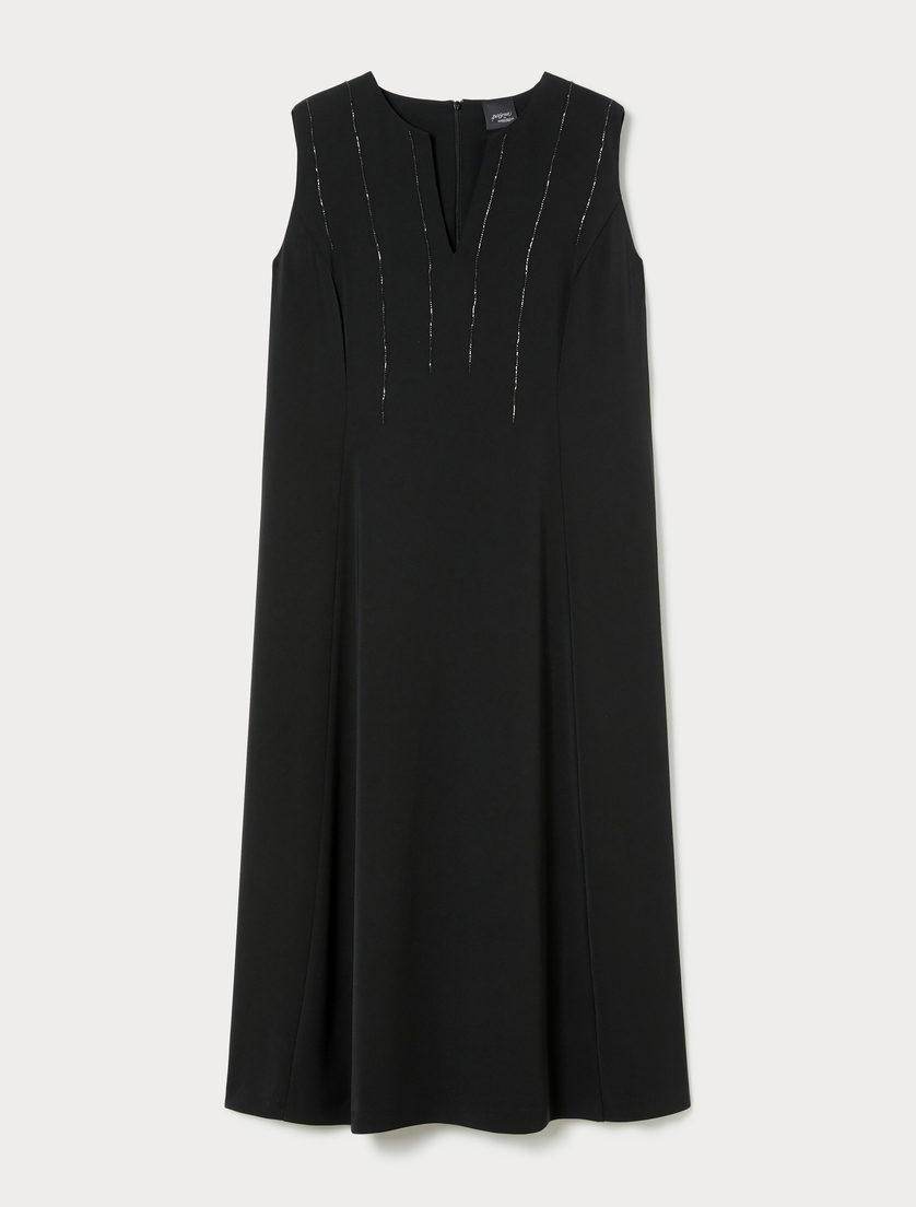 Stretch fabric dress - BLACK - Marina Rinaldi Stretch fabric dress - BLACK - Marina Rinaldi