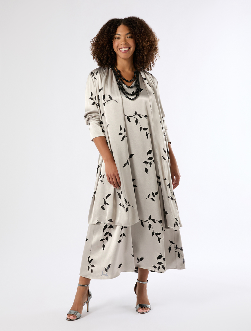 Burnout satin dress - SAND - Marina Rinaldi - 2