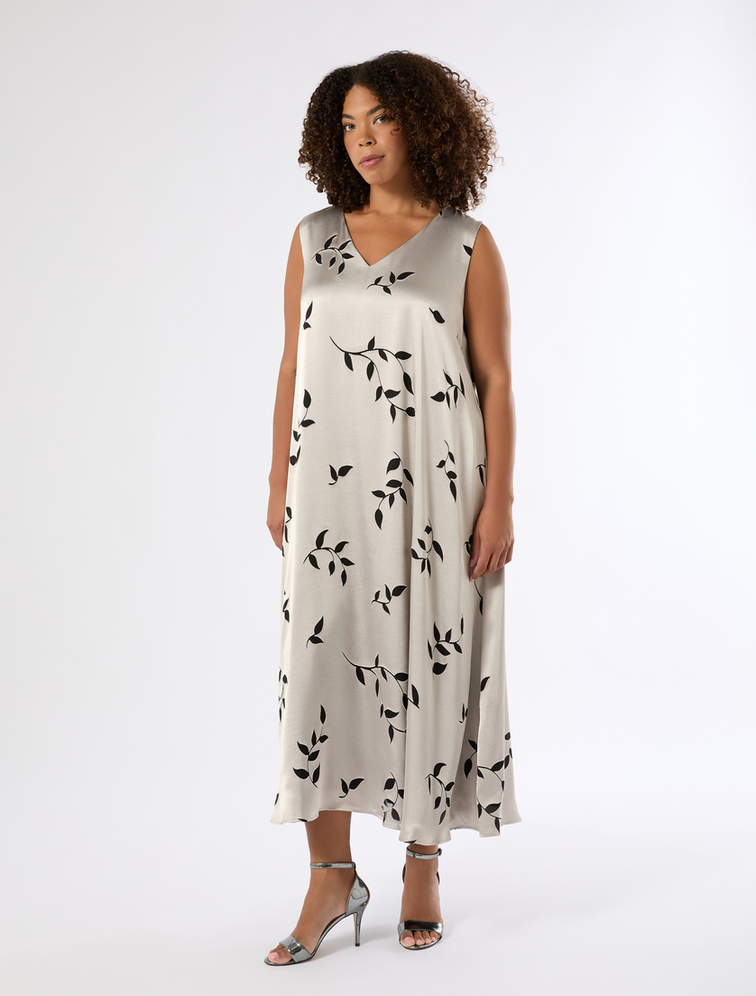 Burnout satin dress - SAND - Marina Rinaldi - 3