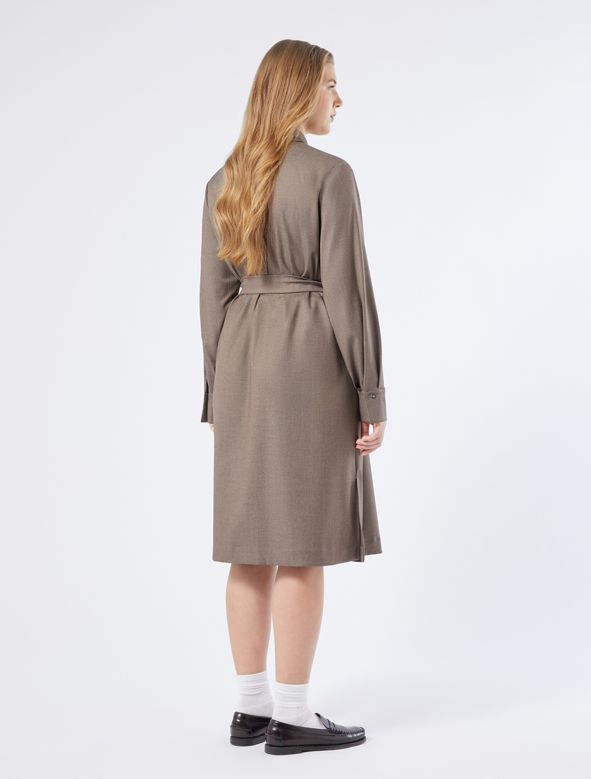 Flannel shirt dress - DARK BROWN - Marina Rinaldi - 4 Flannel shirt dress - DARK BROWN - Marina Rinaldi - 4
