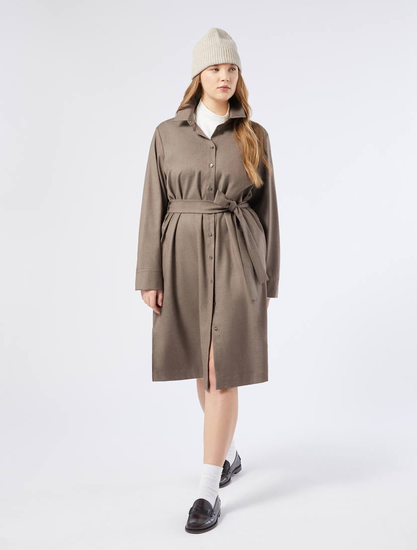 Flannel shirt dress - DARK BROWN - Marina Rinaldi - 2 Flannel shirt dress - DARK BROWN - Marina Rinaldi - 2