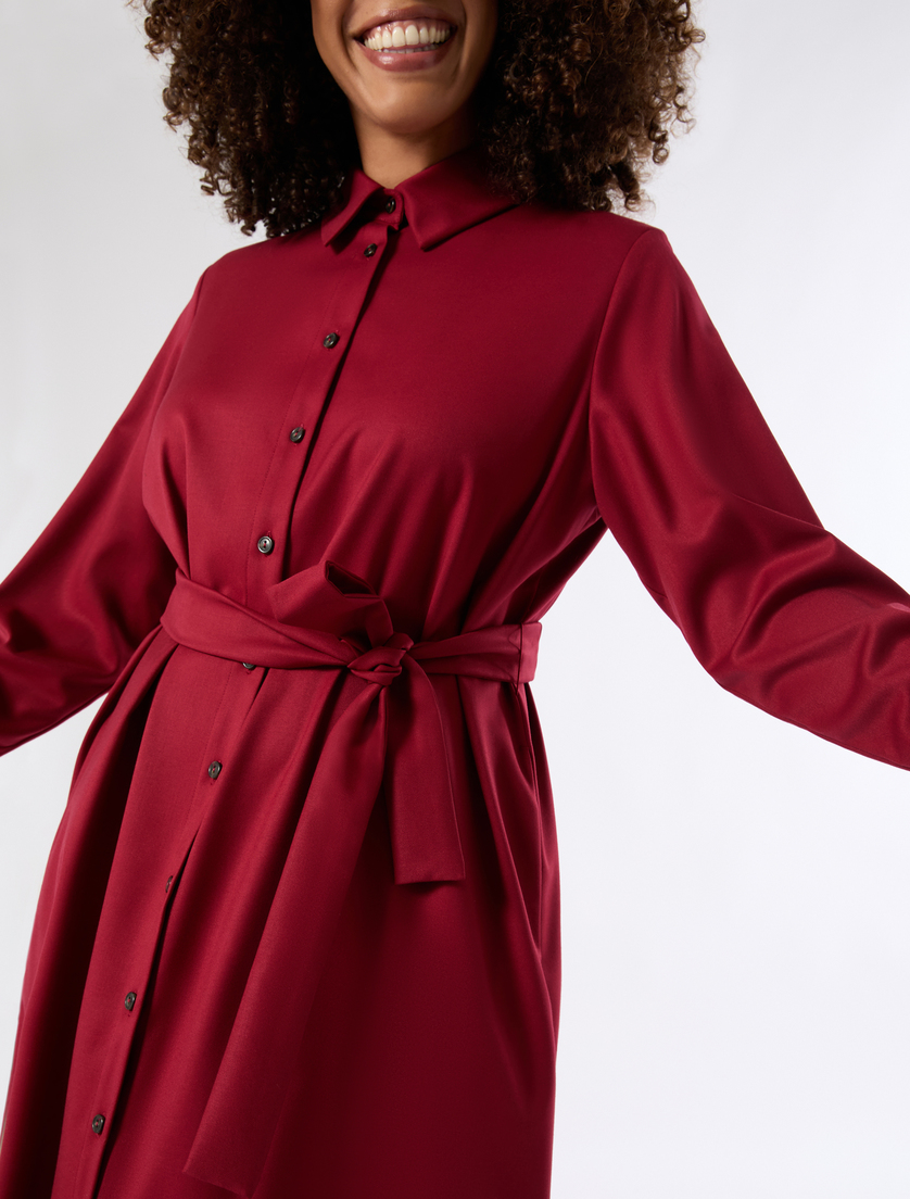 Flannel shirt dress - BORDEAUX - Marina Rinaldi - 5