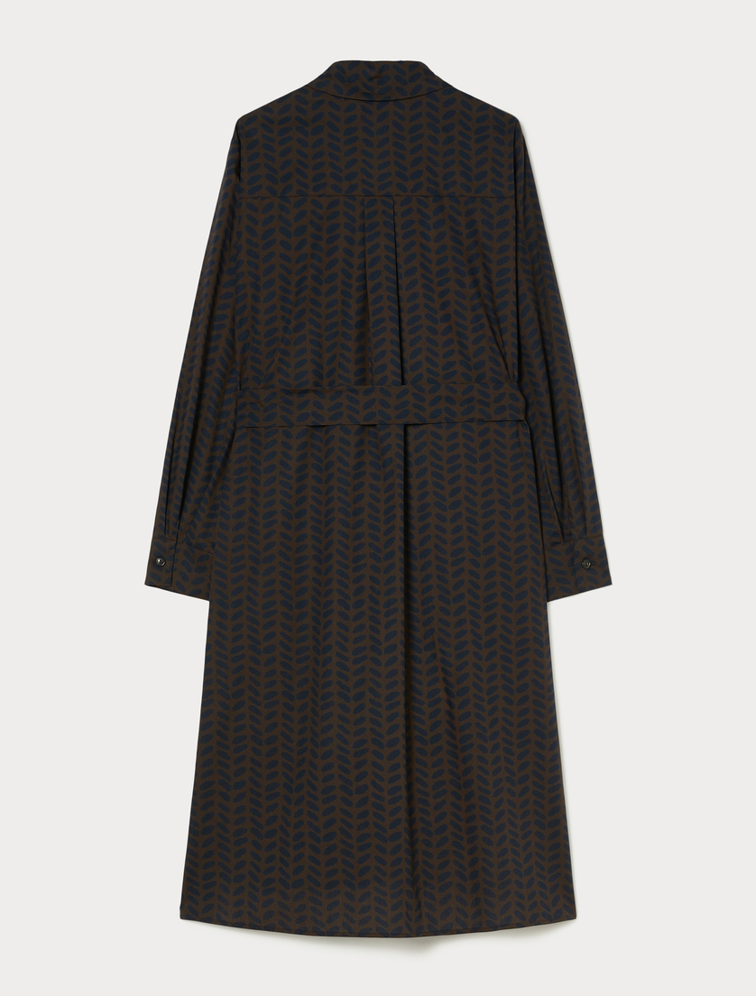 Printed cotton shirt dress - DARK BOWN - Marina Rinaldi - 4 Printed cotton shirt dress - DARK BOWN - Marina Rinaldi - 4