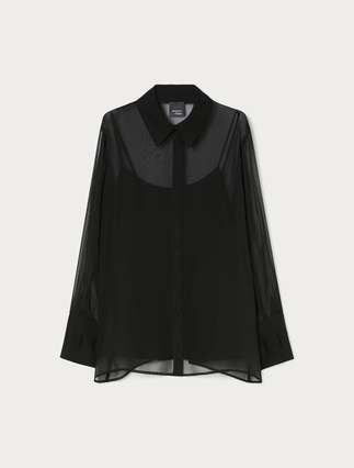 Chiffon shirt with embroideries - Marina Rinaldi