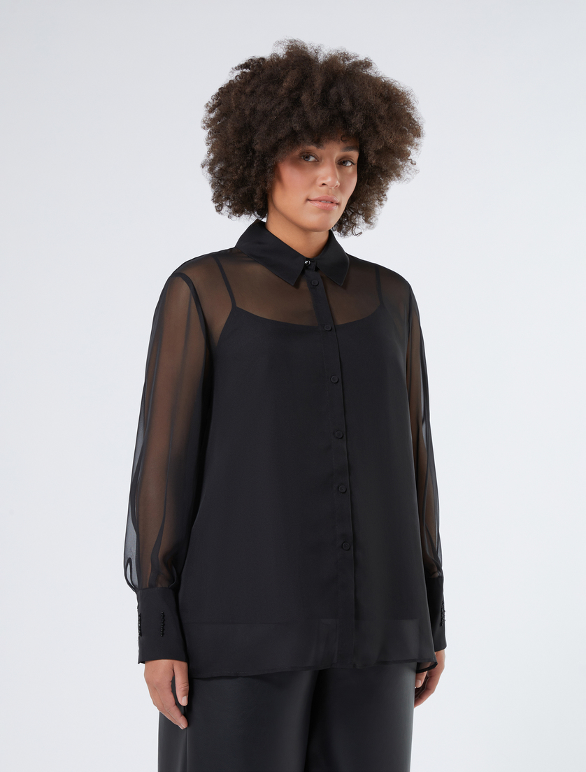 Chiffon shirt with embroideries - Marina Rinaldi