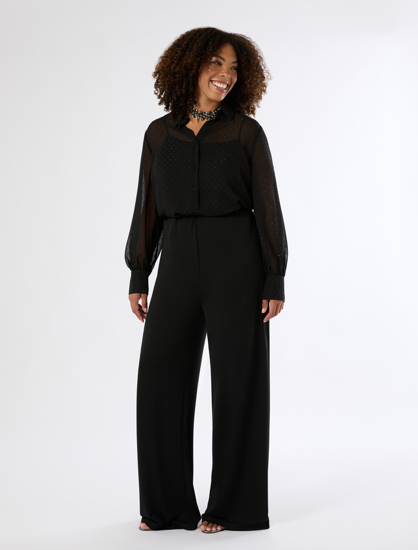Lamé crepon shirt - BLACK - Marina Rinaldi - 2